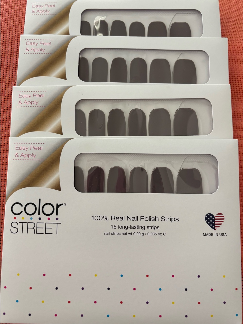 COLOR STREET Nail Polish Strips - 4 pkgs of shade “Berlin It To Win It”